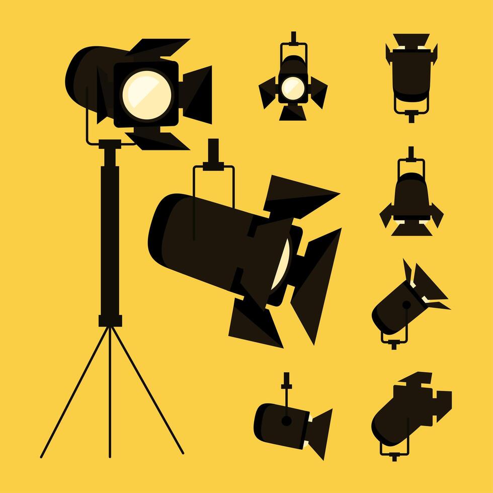 spotlights icon group vector