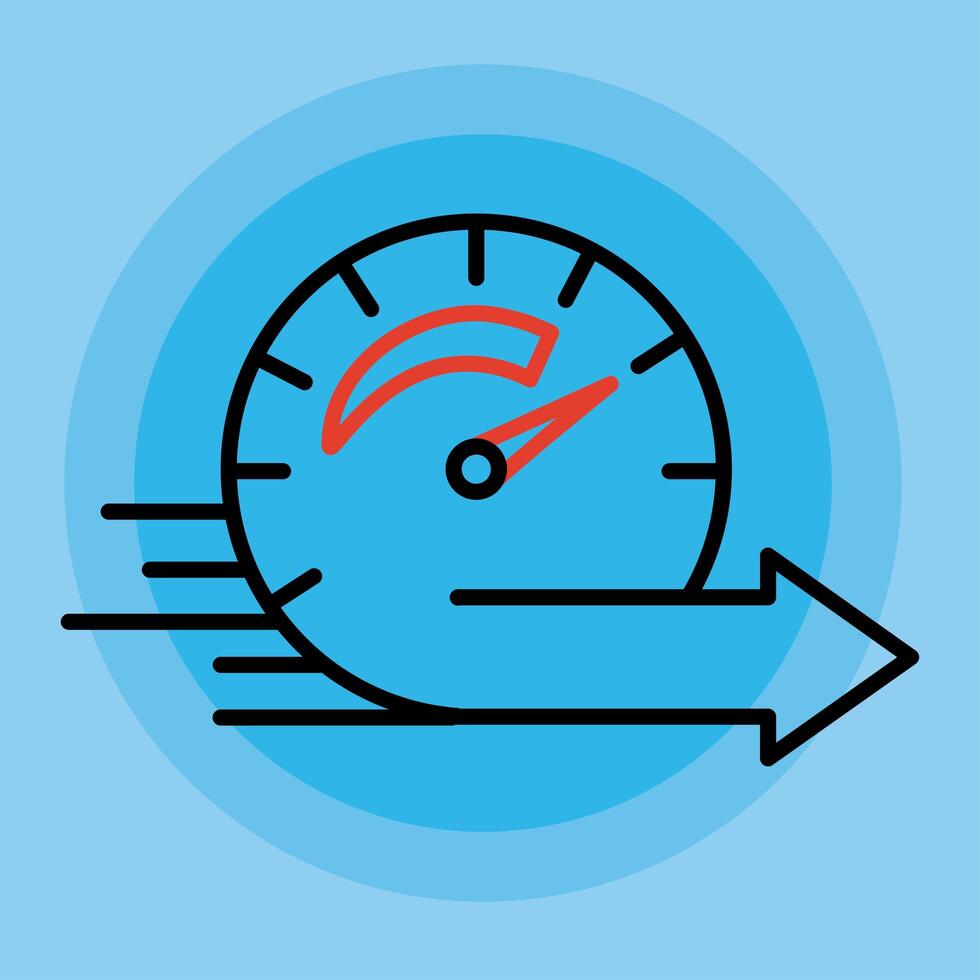 tachometer and arrow vector