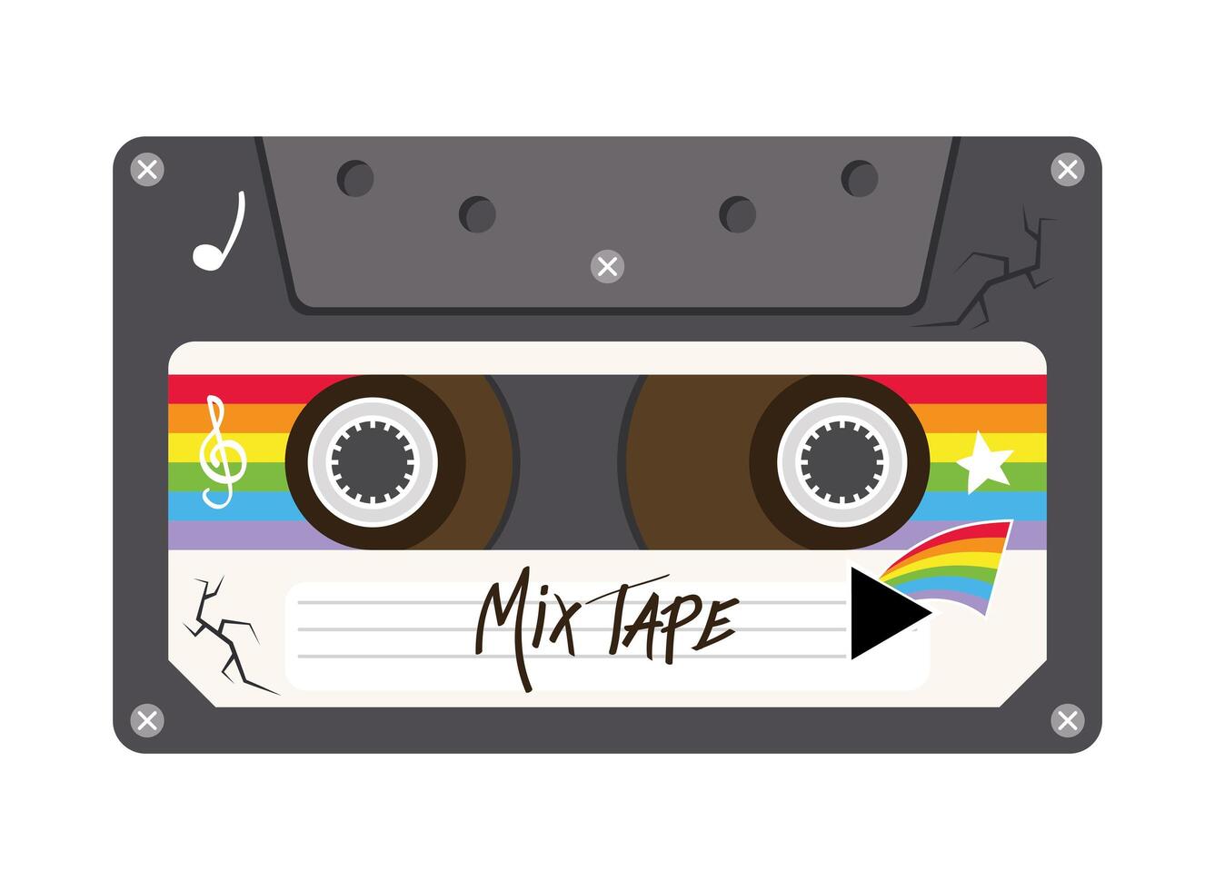 Mezclar cinta diseño de vector de cassette retro