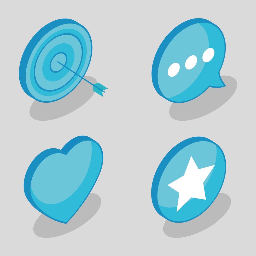 four social icons vector