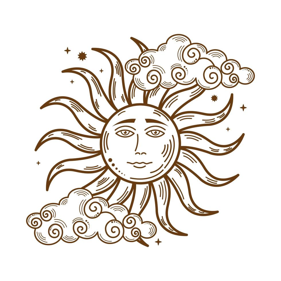 sun and clouds vector