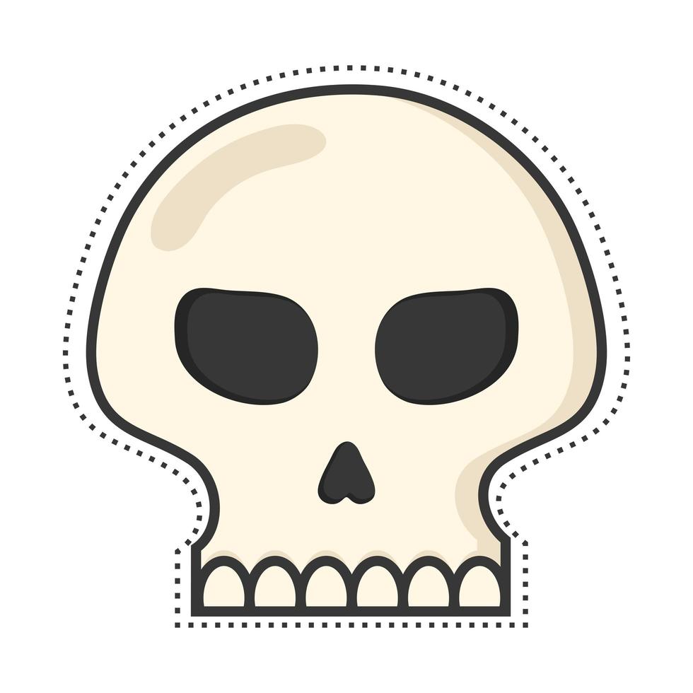 skull head patch vector