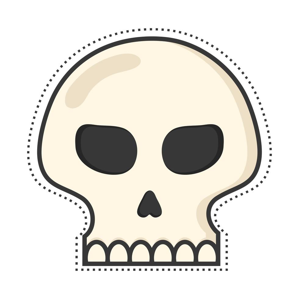 parche de cabeza de calavera vector