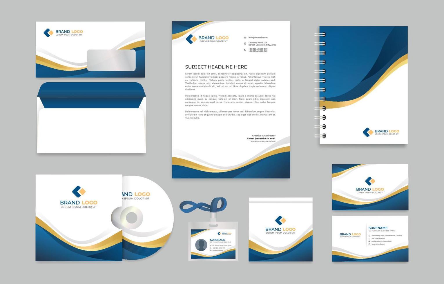 Set of  Stationery Template Kit vector