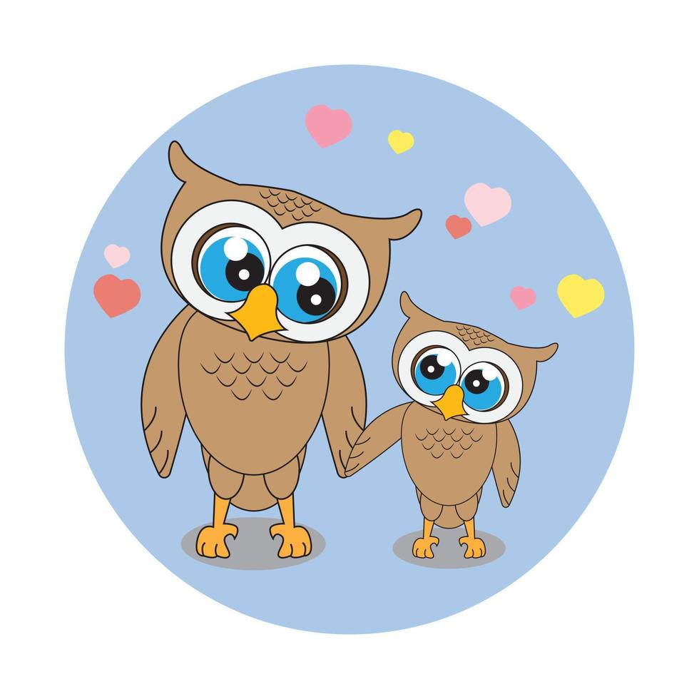 cute owl animal cartoon illustration vector