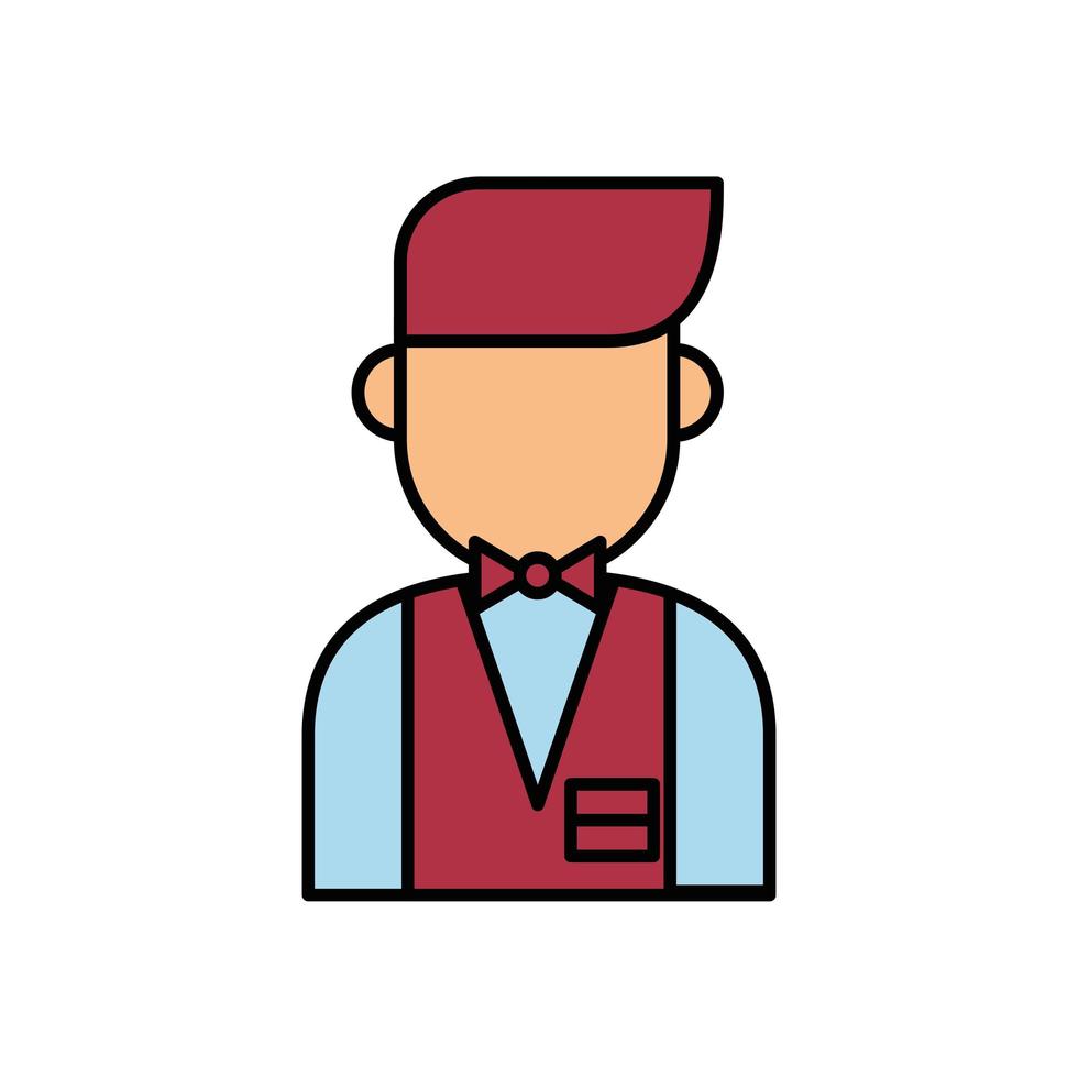 waiter restaurant server character icon vector