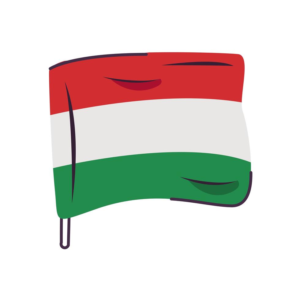 bandera de hungría, país, aislado, icono vector