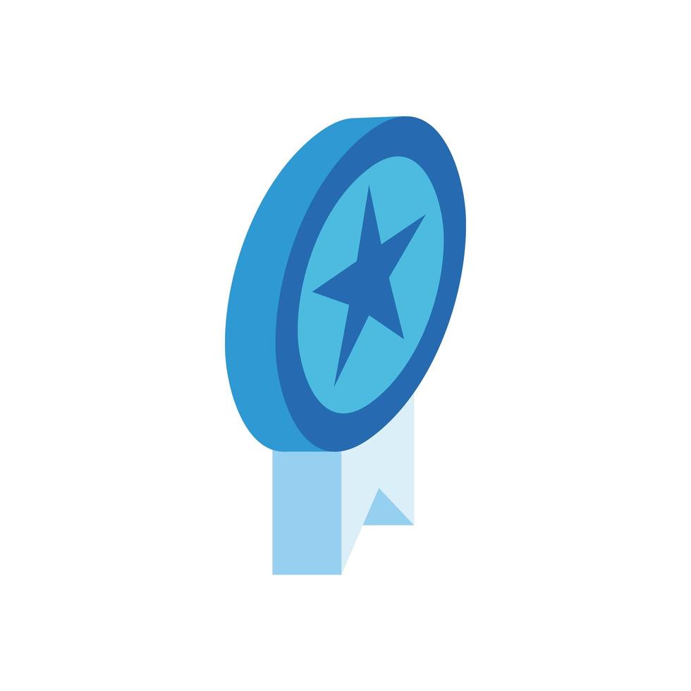 commercial medal with star symbo isometric style vector