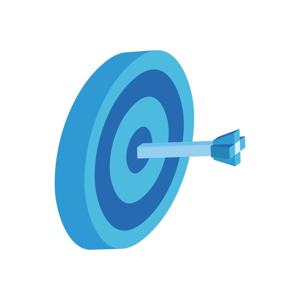 target arrow isometric style icon vector