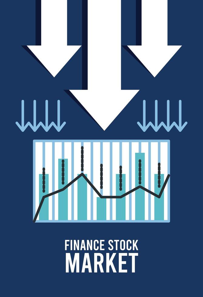 economic recession infographic with arrows down vector