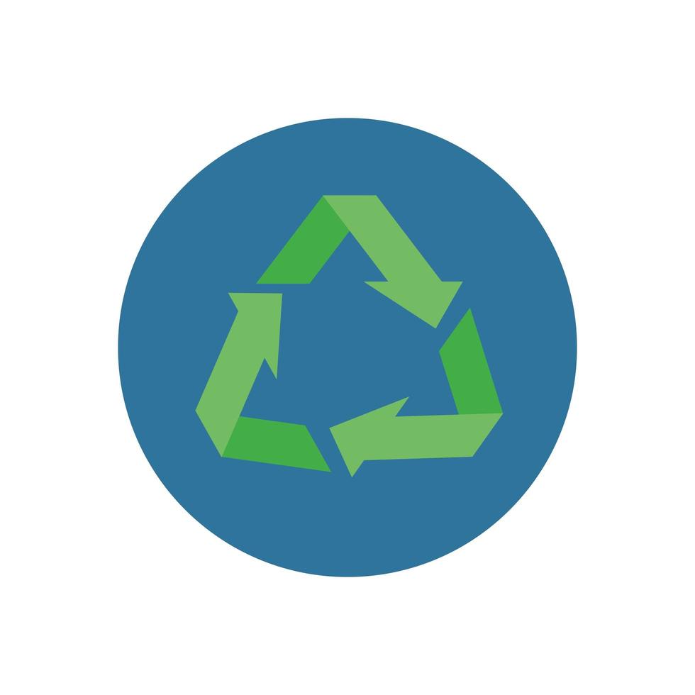 arrows recycle symbol ecology icon vector