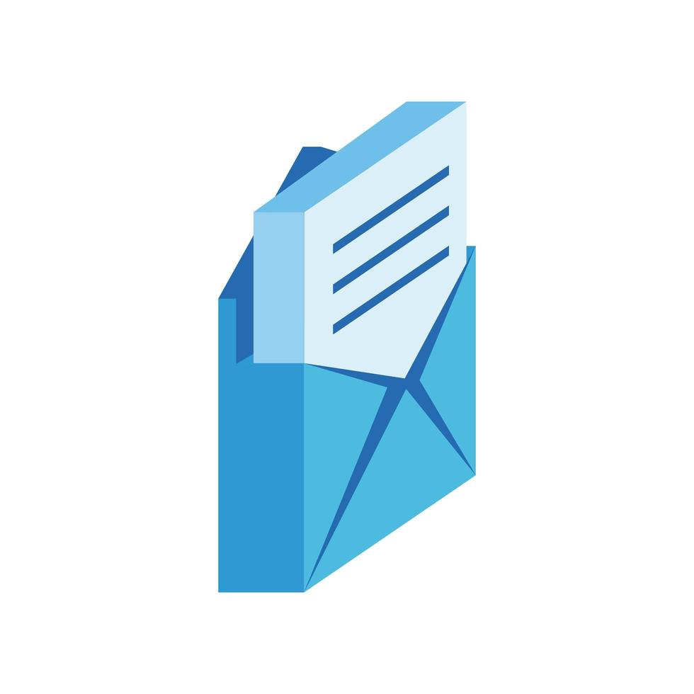 envelope mail send isometric style icon vector