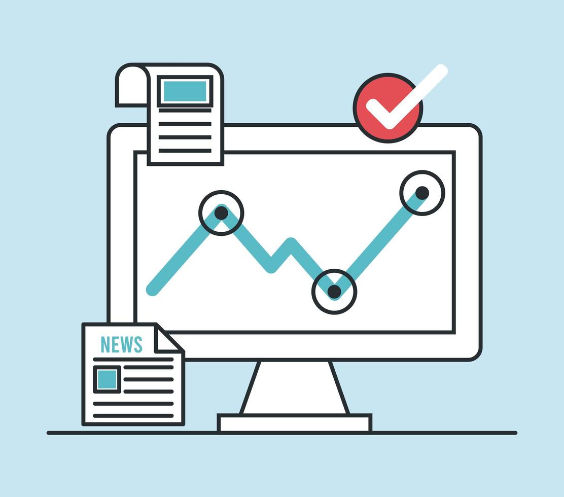 economic recession infographic with desktop vector