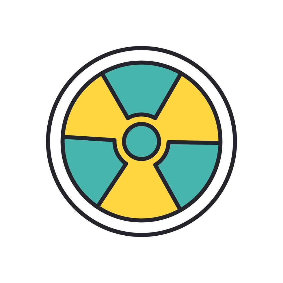 nuclear symbol caution line and fill style icon vector