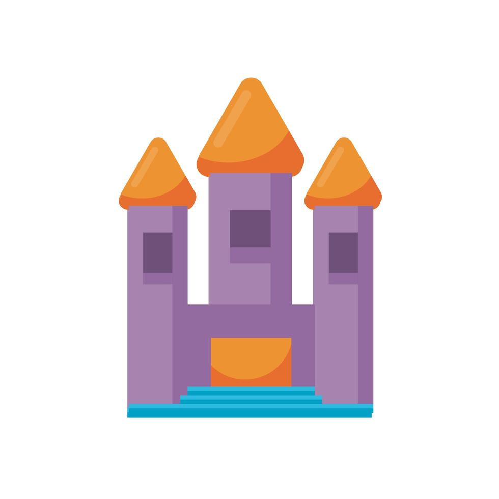 castle child toy flat style icon vector
