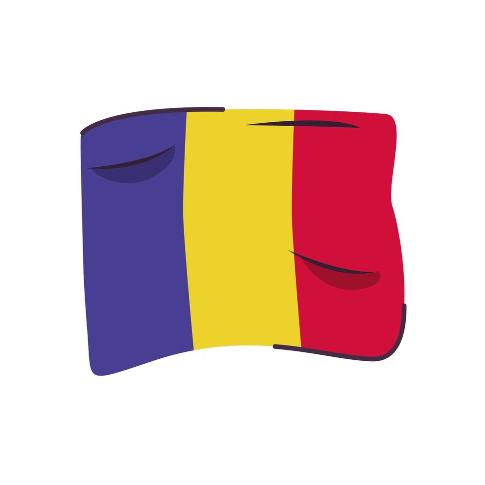 chad flag country isolated icon vector