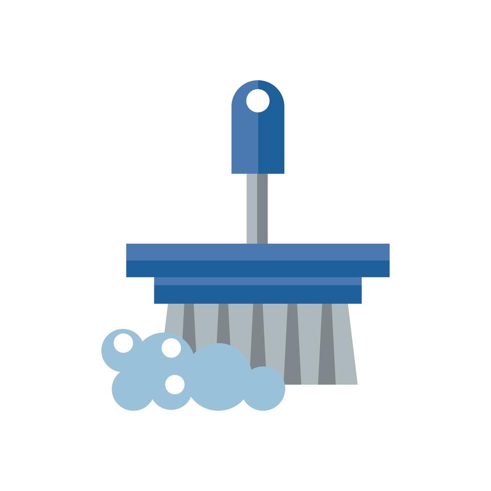 handle brush cleaning flat style vector