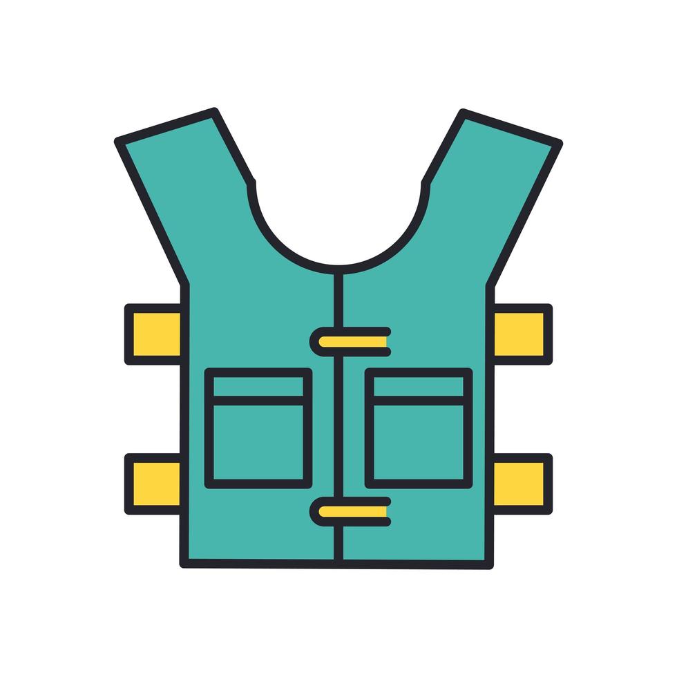 bulletproof vest accessory line and fill style icon vector