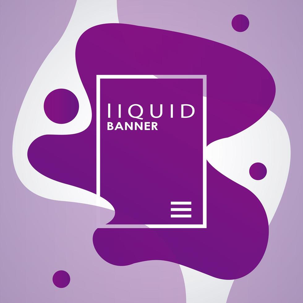 lettering in liquid banner color purple background vector