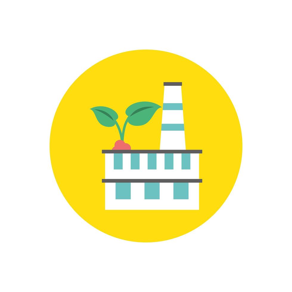factory plant building isolated icon vector