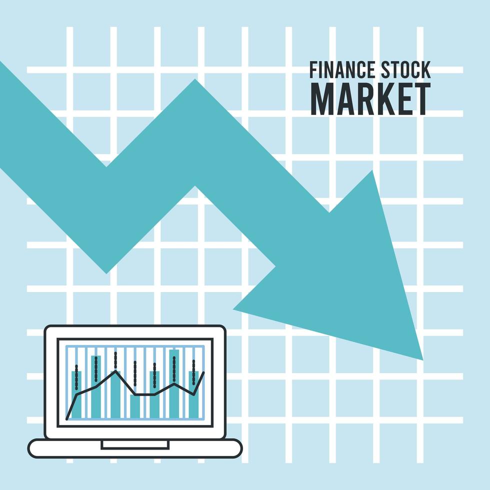 economic recession infographic with laptop vector