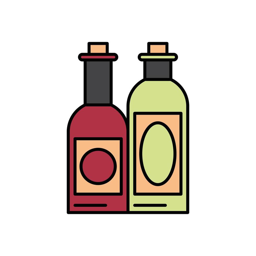 wine bottles drink isolated icon vector