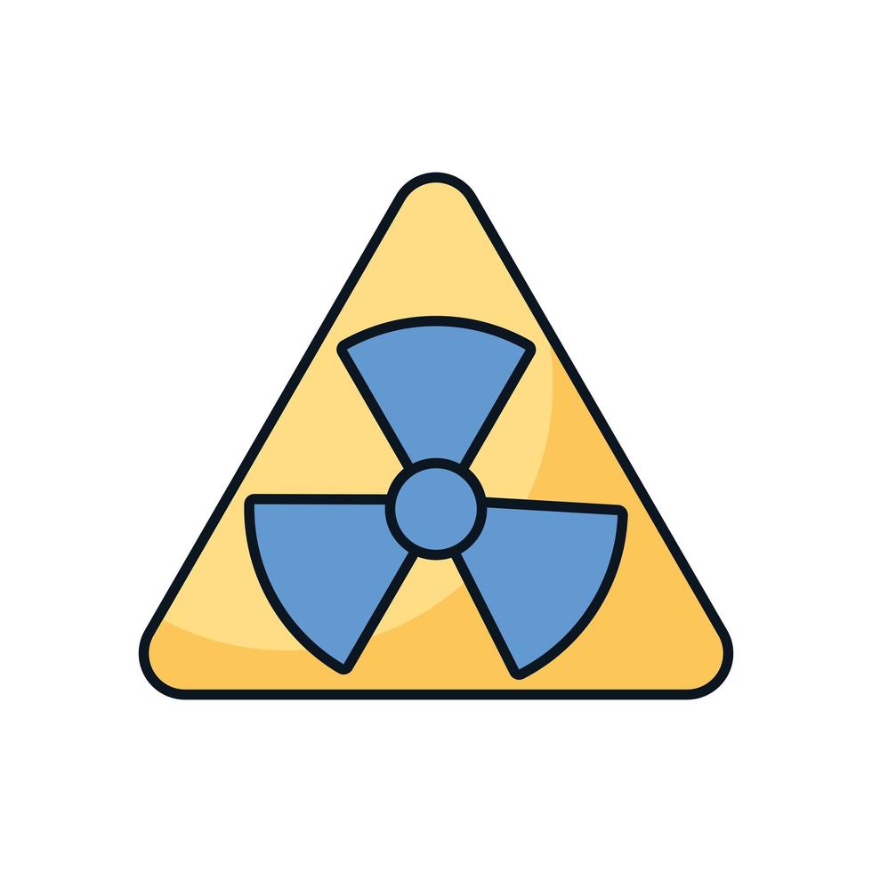 símbolo nuclear precaución icono aislado vector