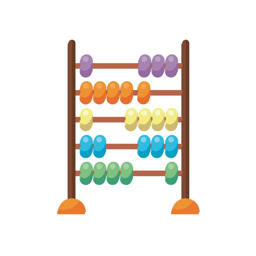 abacus child toy flat style icon vector