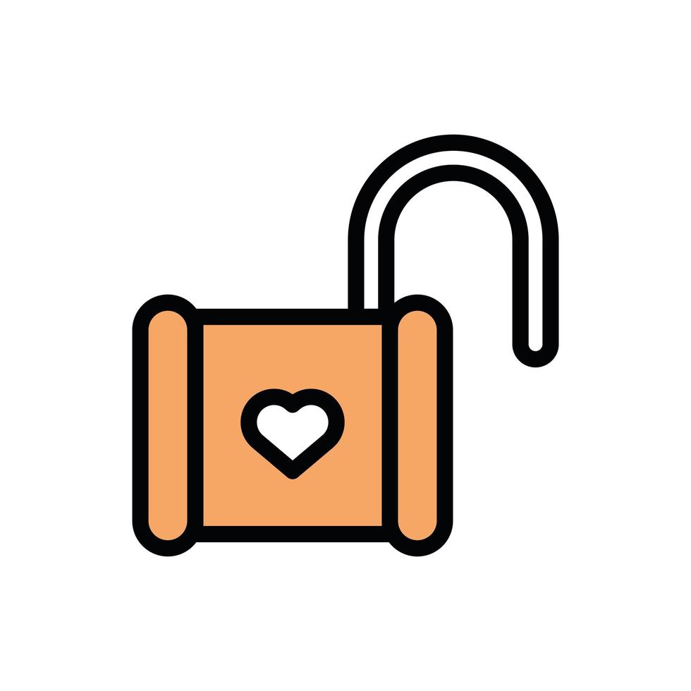 happy valentines day heart padlock vector