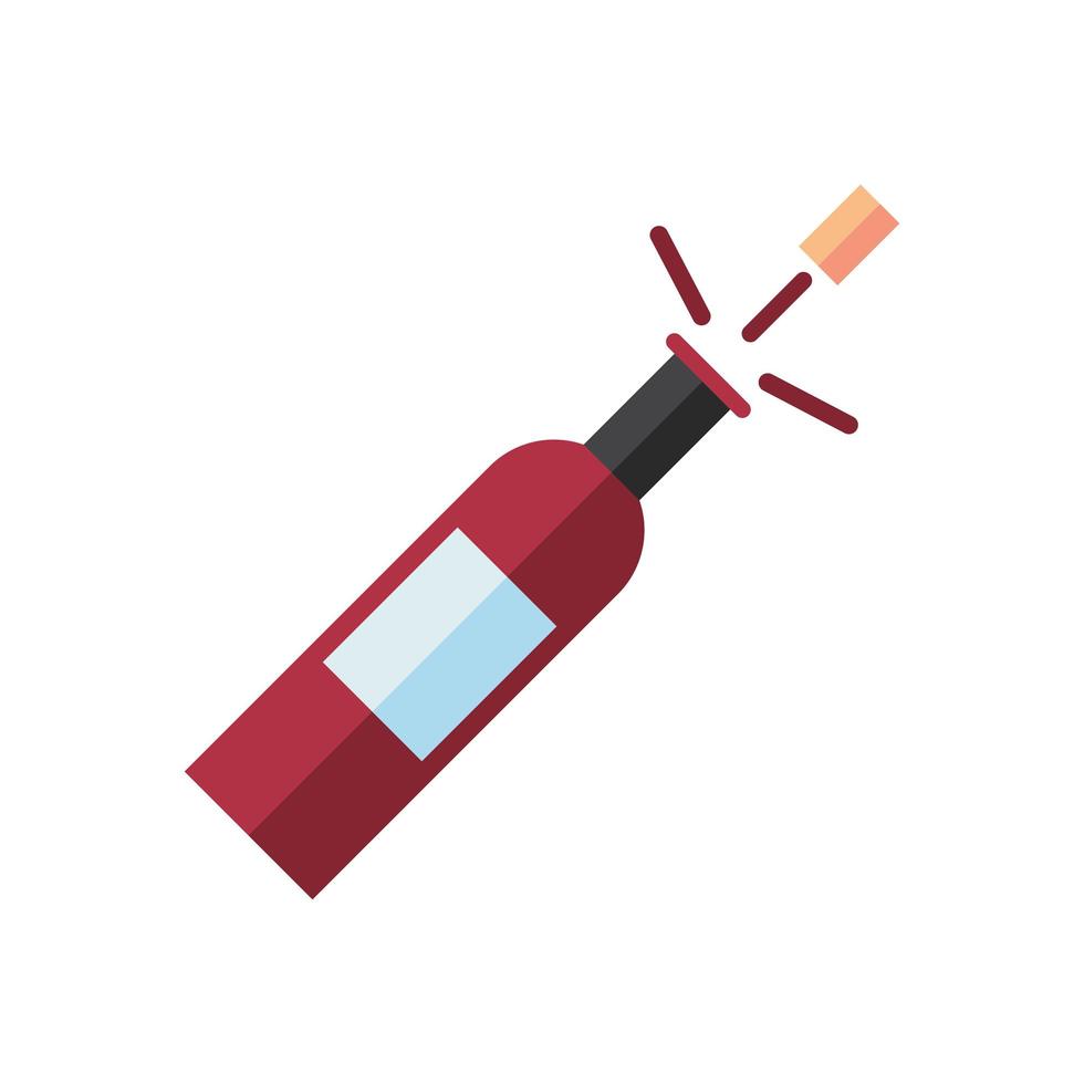 botella de vino, bebida, aislado, icono vector