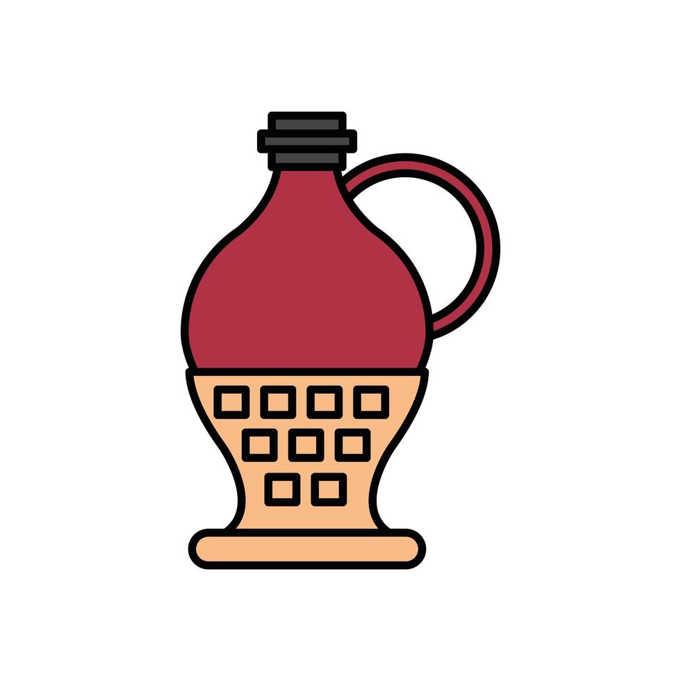 jarra de vino, bebida, aislado, icono vector