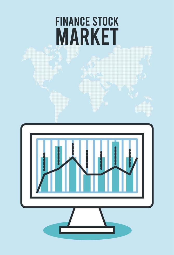 economic recession infographic with desktop vector