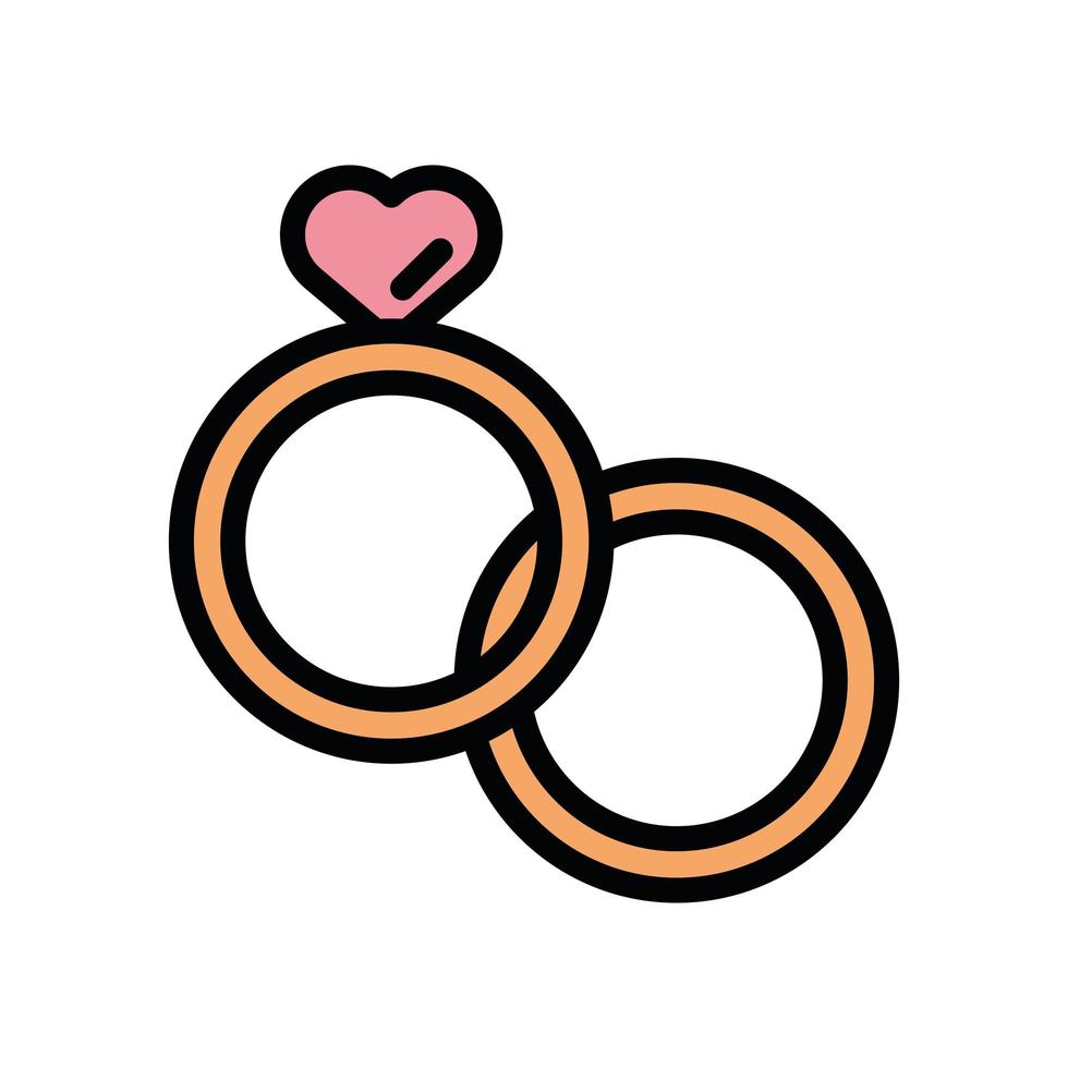 happy valentines day heart in proposal rings vector