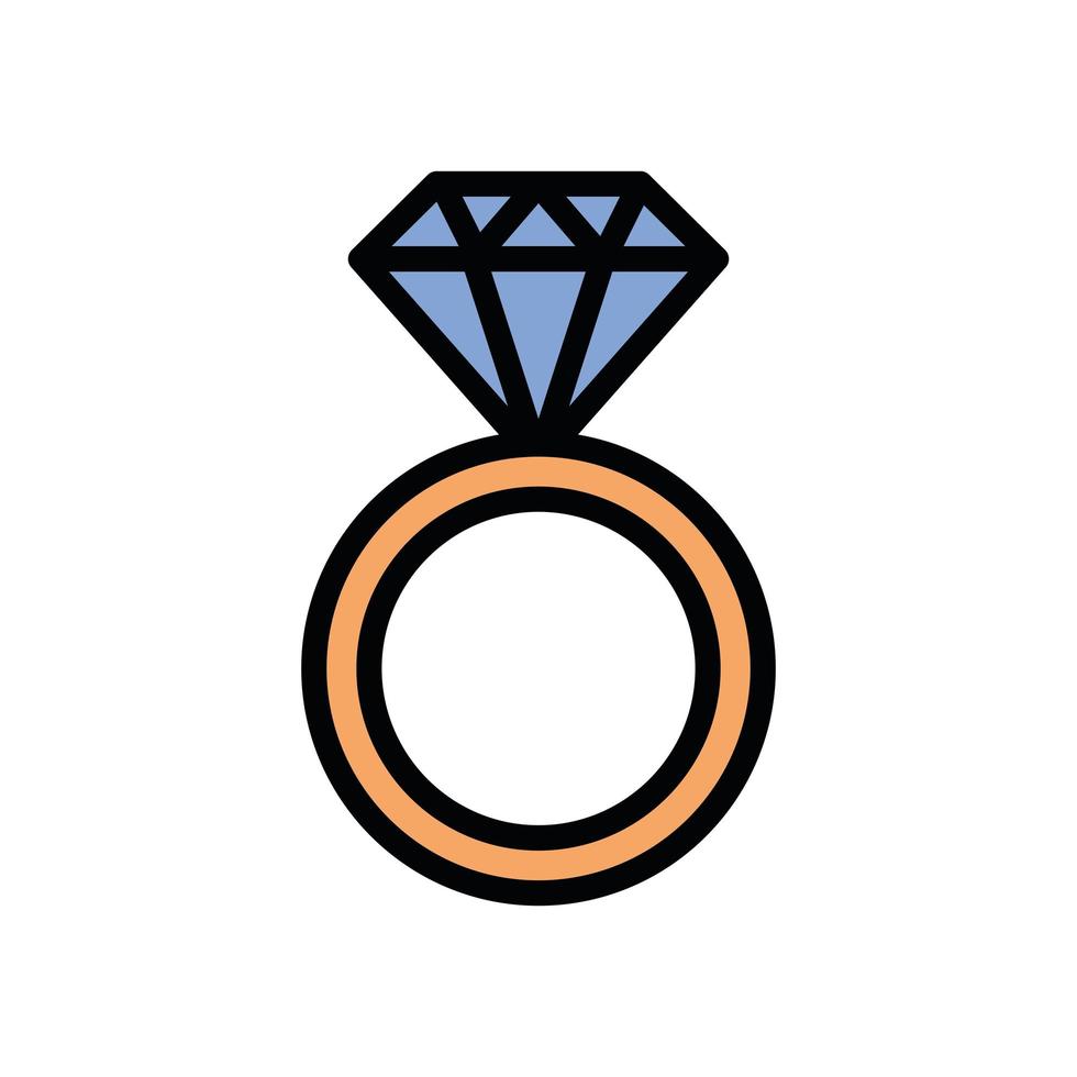 ring with diamond luxury icon vector