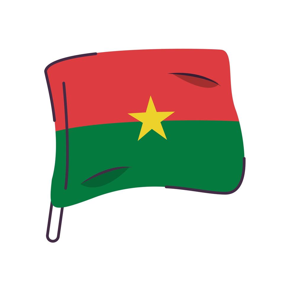 burkina faso flag country isolated icon vector