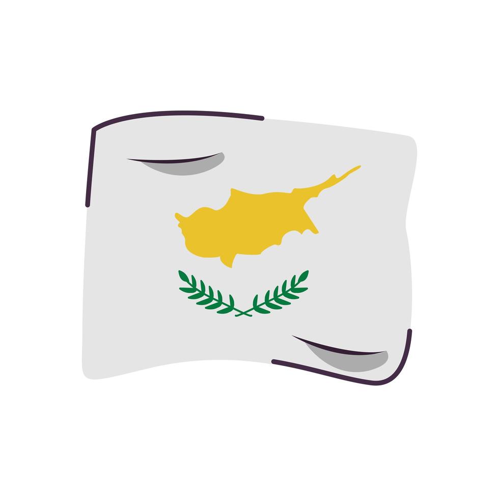 cyprus flag country isolated icon vector