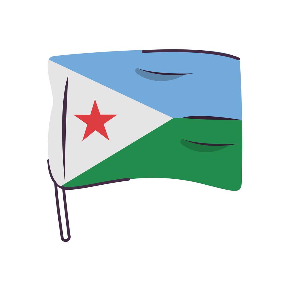 djibouti flag country isolated icon vector