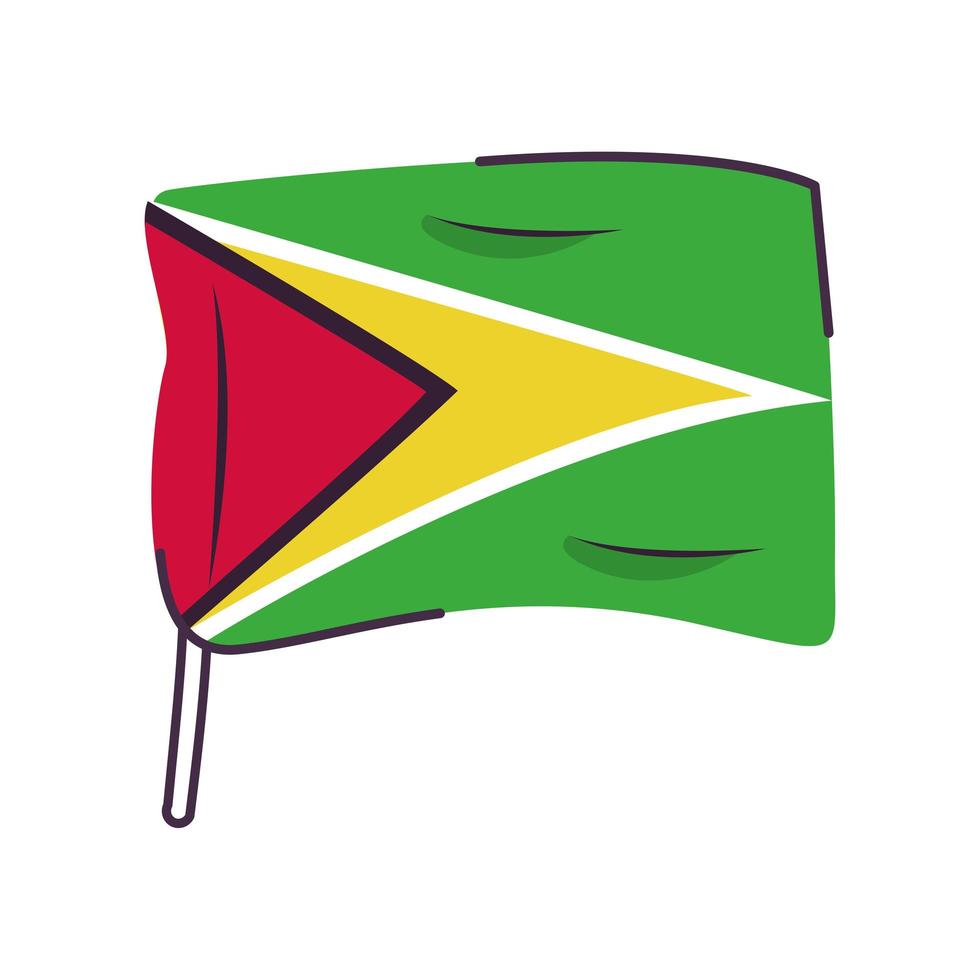 guayana flag country isolated icon vector