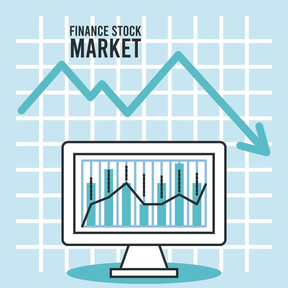 infografía de recesión económica con escritorio vector