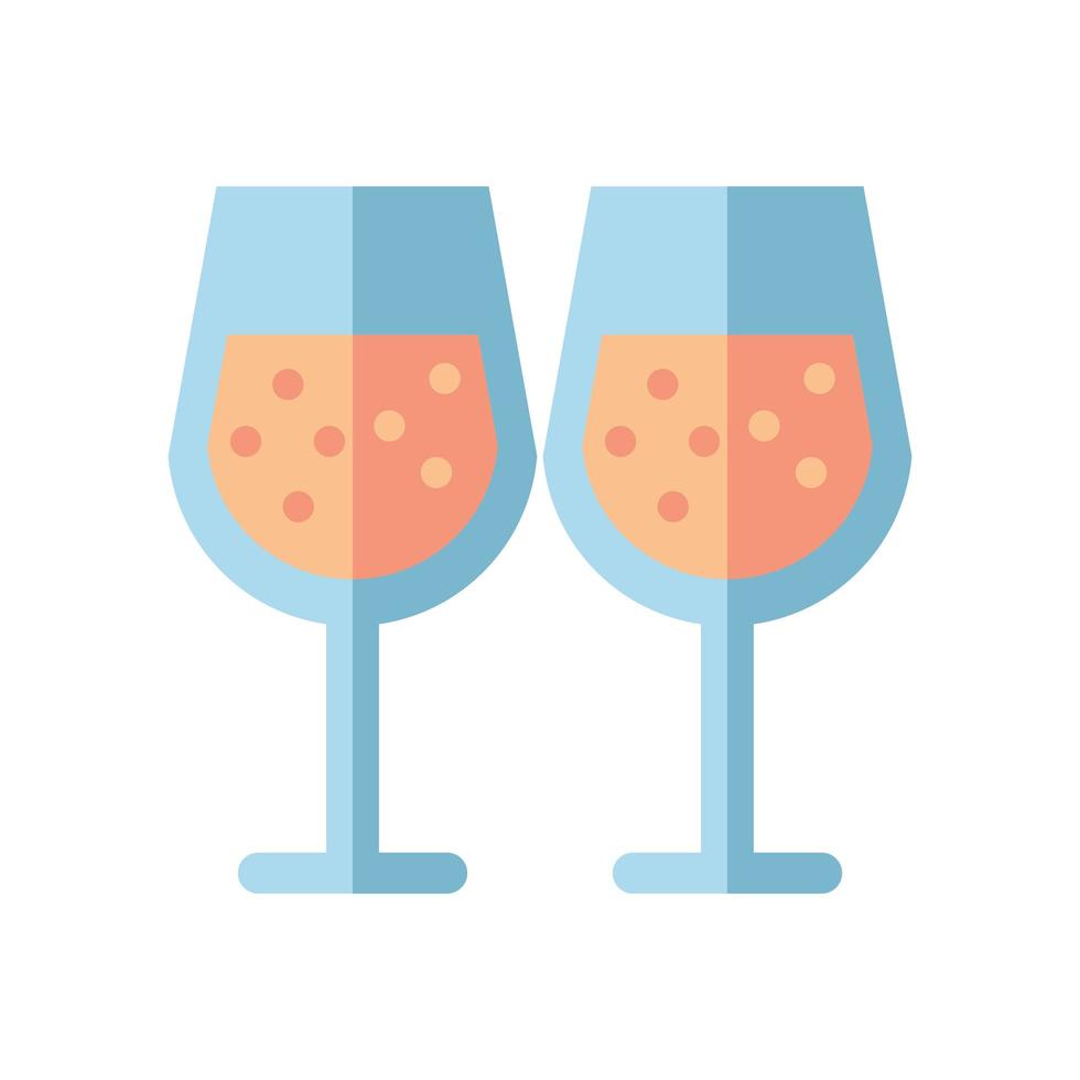 wine cups glasses toast icon vector