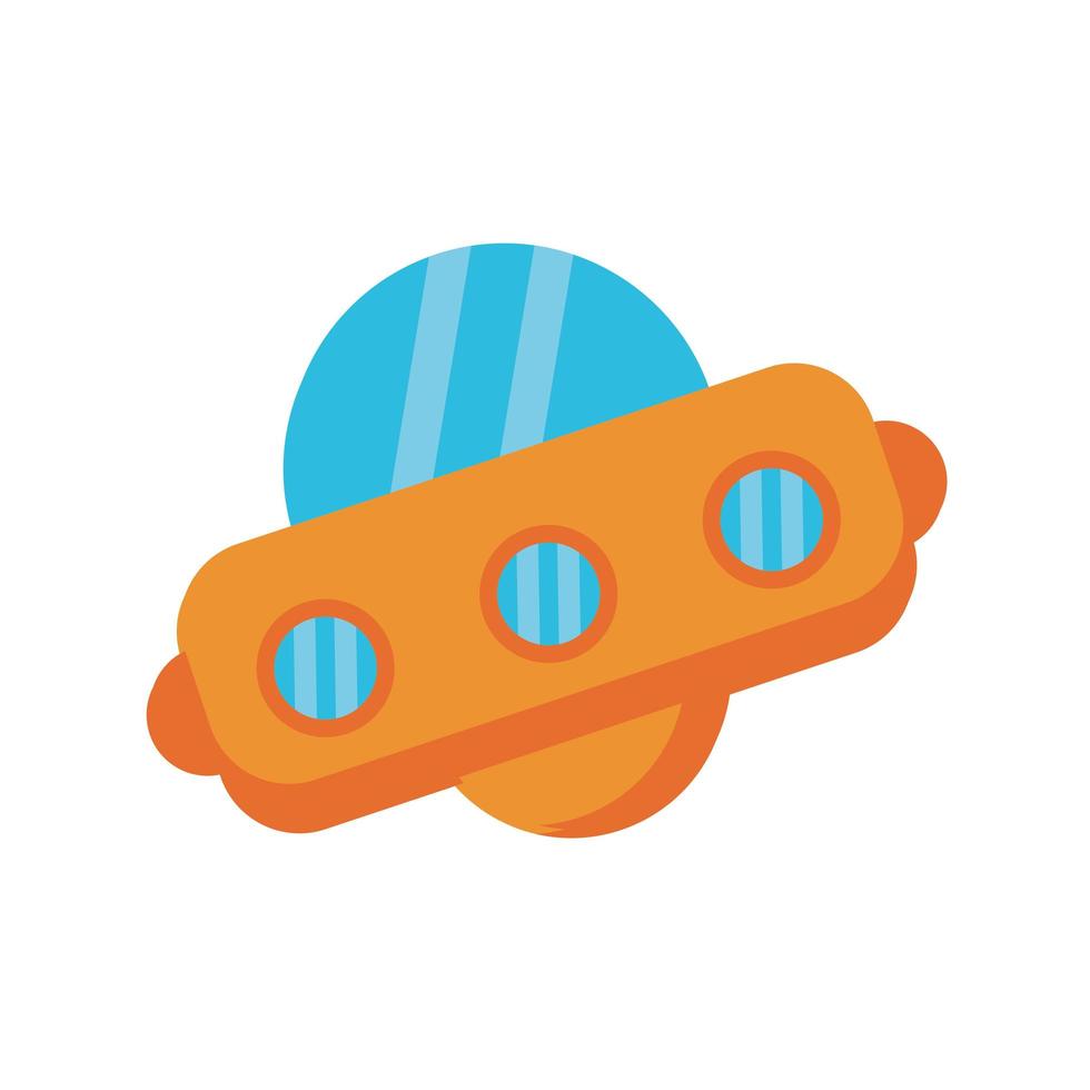 space ship flat style icon vector