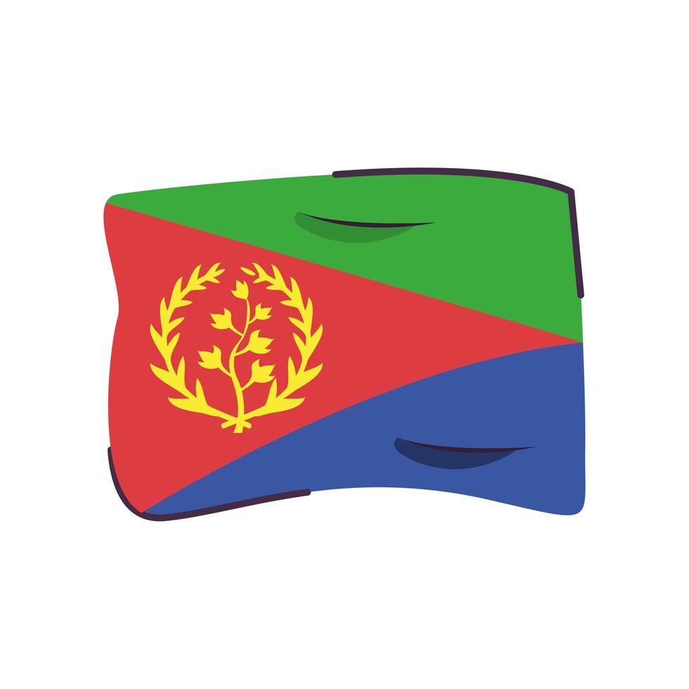eritrea flag country isolated icon vector