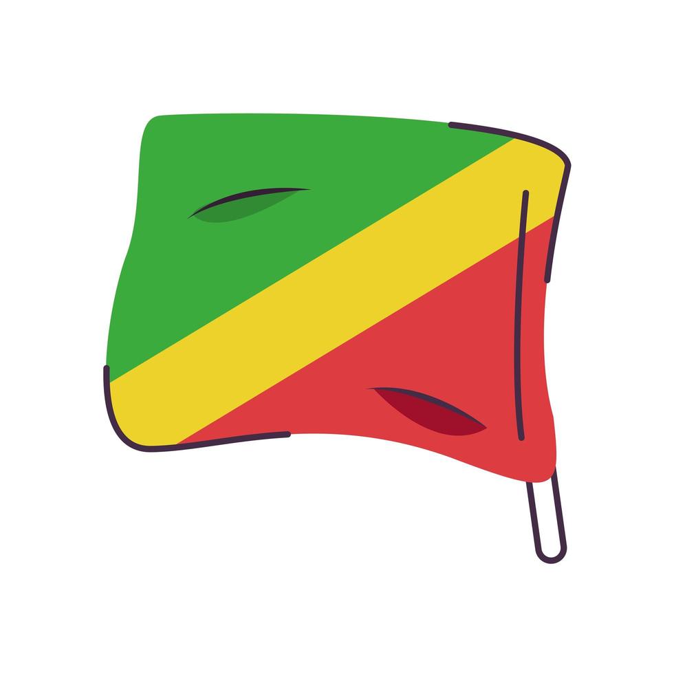 congo flag country isolated icon vector