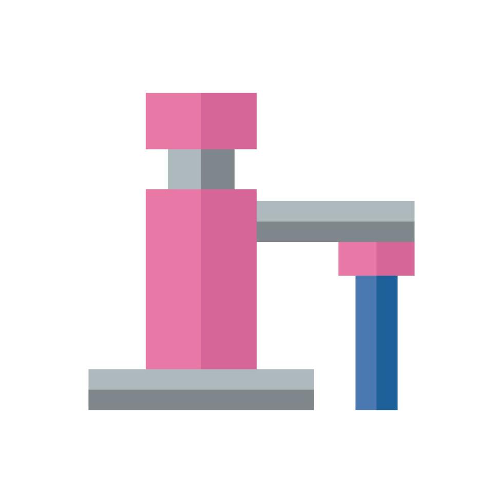 toilet water tap flat style icon vector