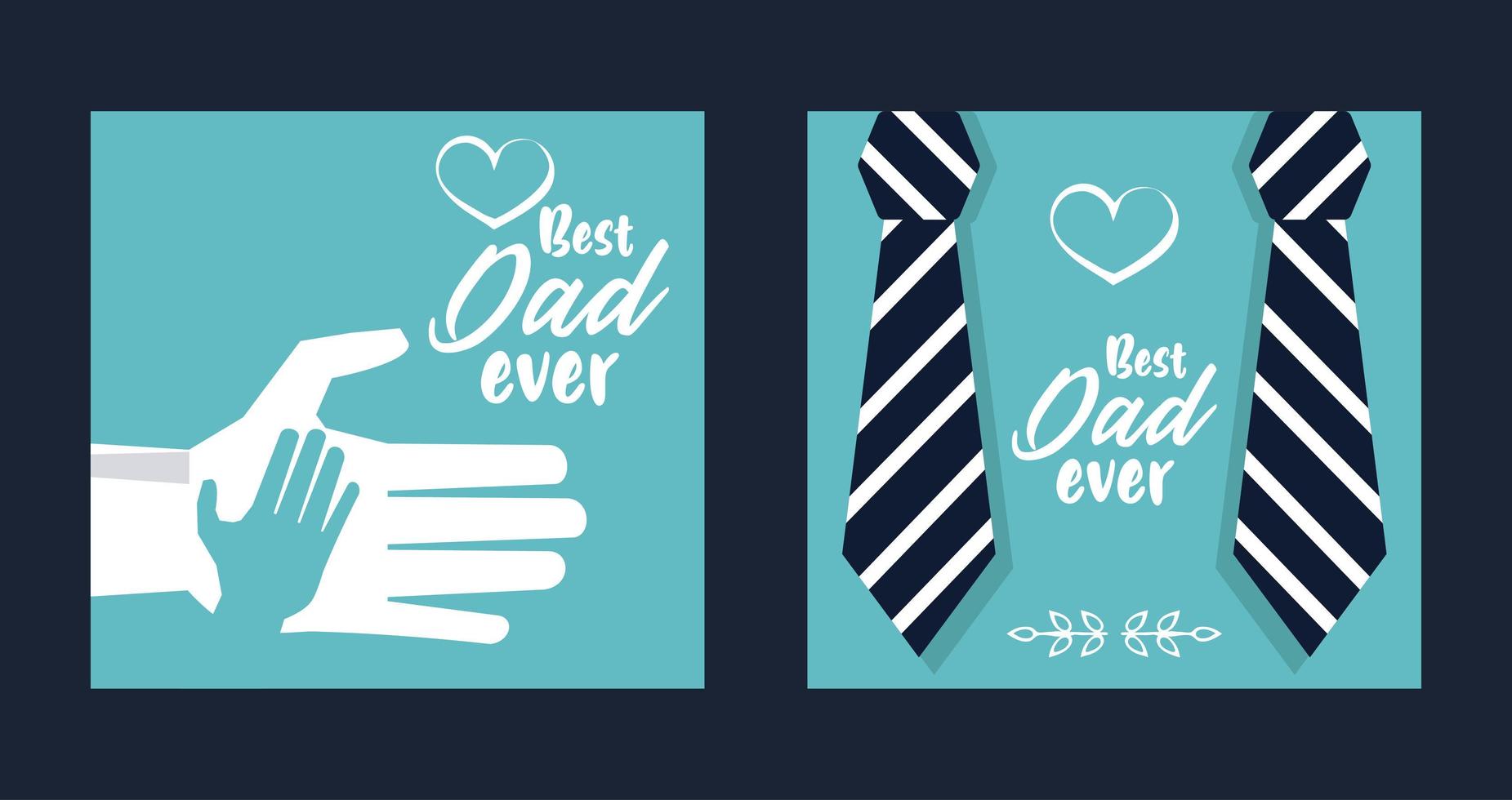 happy fathers day card with hands vector