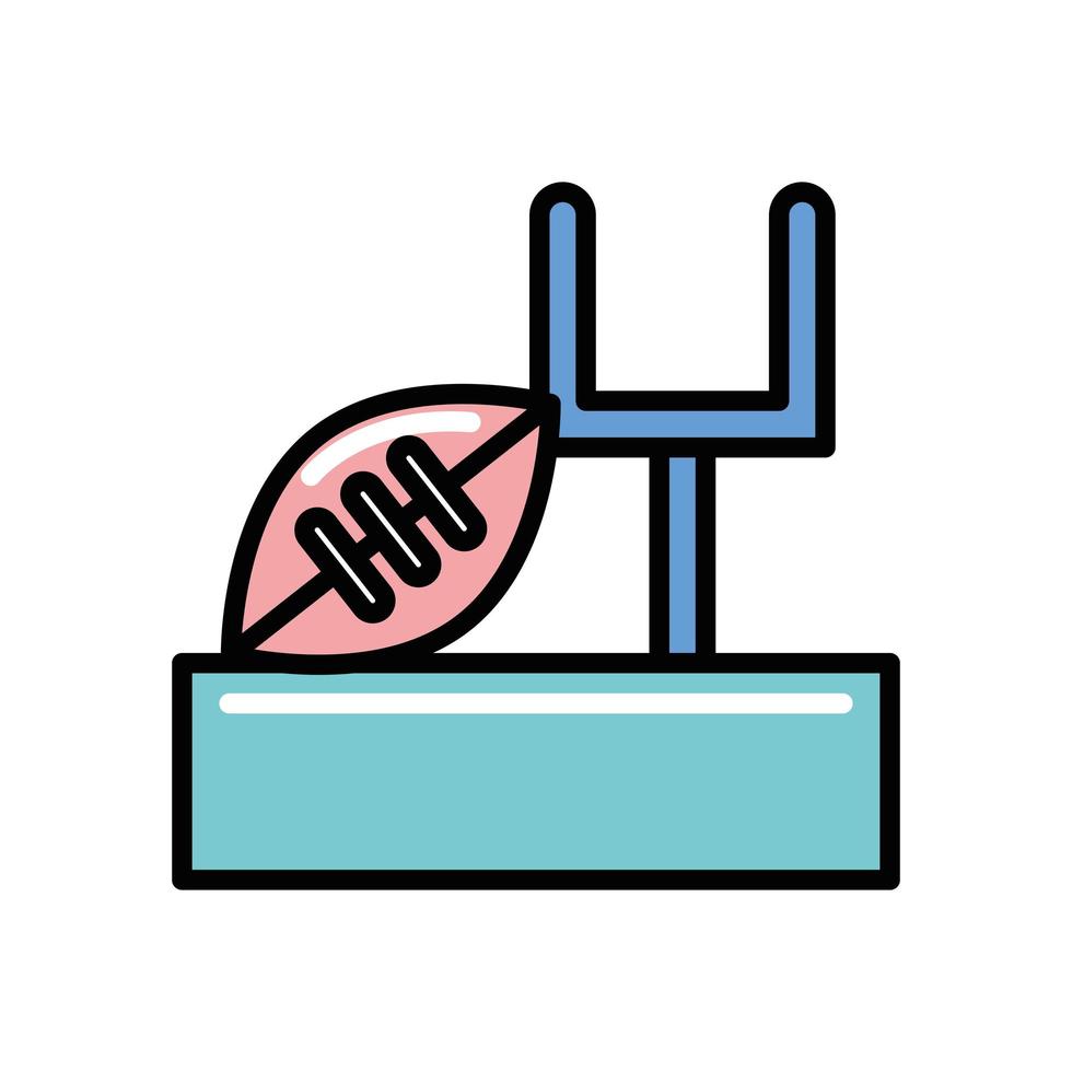 american football sport balloon with goal camp arch vector