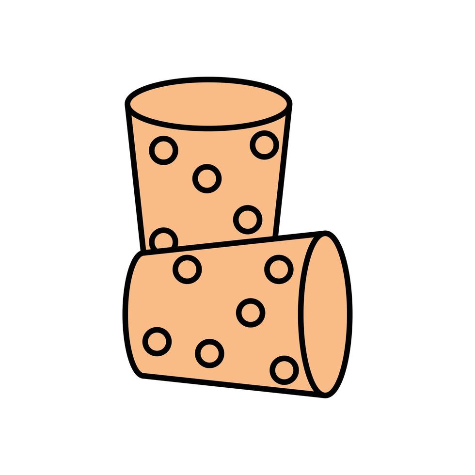 wooden cork of bottle isolated icon vector