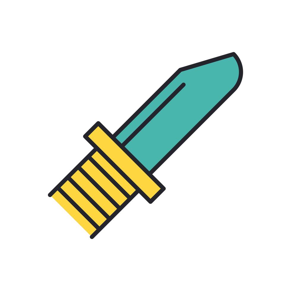 knife weapon military force line and fill style icon vector