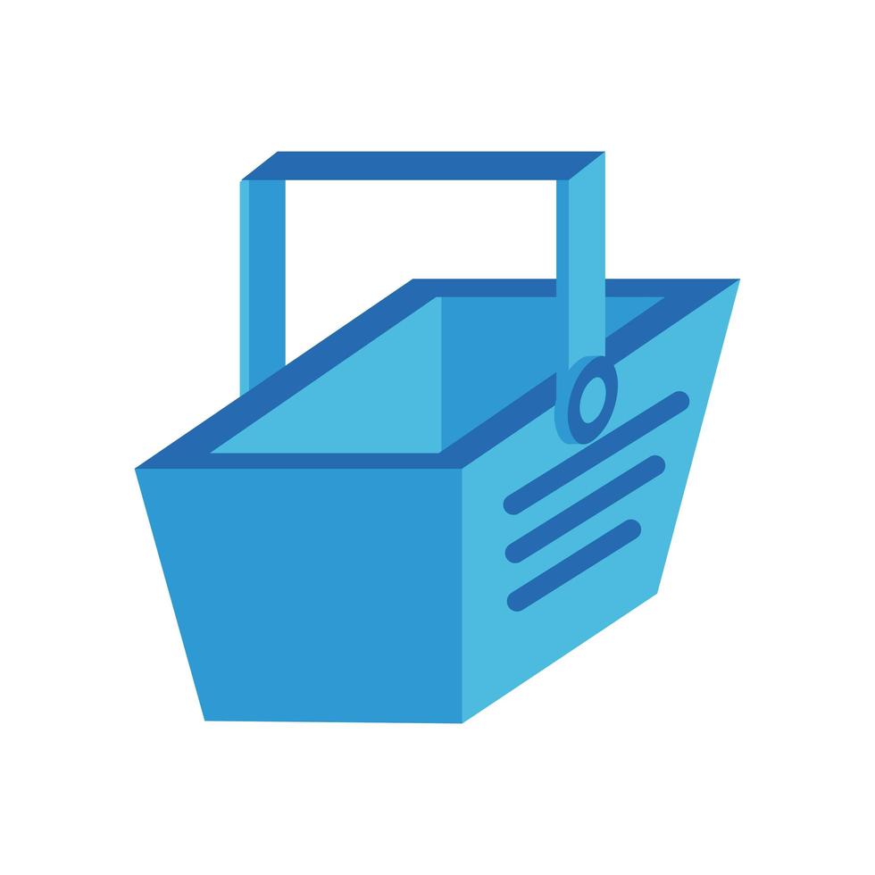 icono de estilo isométrico de comercio de cesta de compras vector