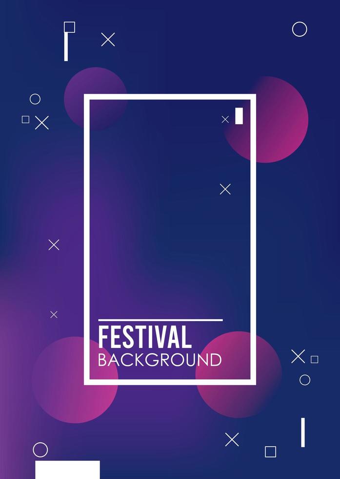 square frame in colorfull festival background vector